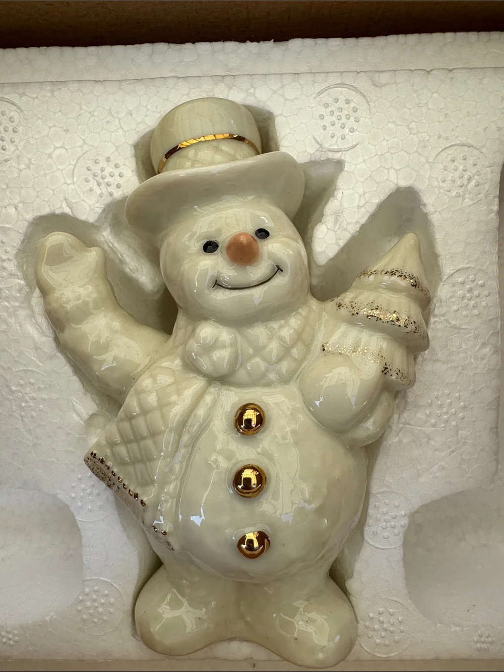 Lenox Ivory Ceramic Holiday Figurine with Gold Detail